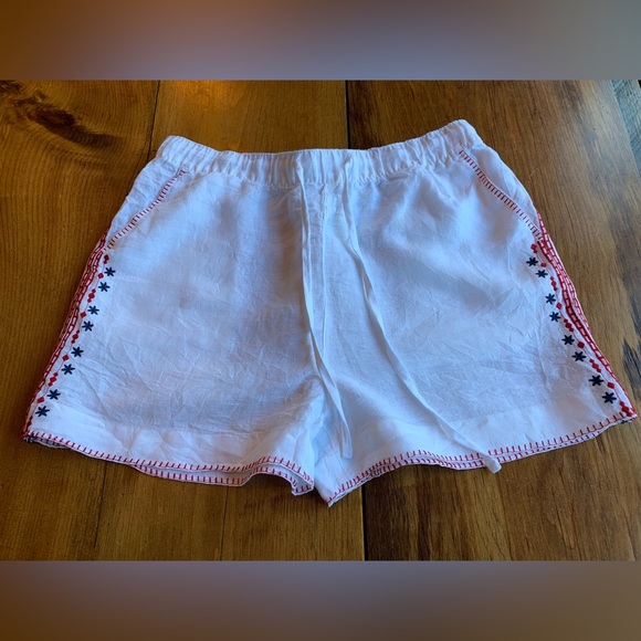 Cynthia Rowley linen shorts with embroidery. Size L - Picture 6 of 9